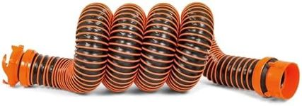 Camco RhinoEXTREME 10-Foot Camper & RV Sewer Hose Kit - Crush Resistant TPE Technology - Pre-Attached Rhino Swivel Fittings for Secure Connection - RV Heavy Duty Sewer Hose for RV Toilet (39854)