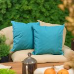 A ATH COLLECTION Premium Large Garden Scatter Cushion Water Resistant Cushions For Garden Furniture 18 x 18 Inch Shredded Foam Filled Outdoor Seating Great for Patio Rattan Chairs (4, Aqua)