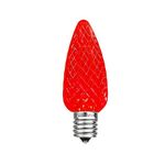 Novelty Lights 25 Pack C9 LED Faceted Ultra Bright Dimmable Outdoor Christmas Light Replacement Bulbs, Red, E17/C9 Intermediate Base, 0.5 Watt