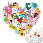 MAYCREATE 30Pcs Clog Slippers Charms Assorted Cartoon Clog Slipper Charms For Girls Rubber Charms For Clogs Slipper Casual Clogs Decoration Charms Fashion Clogs Charms, Black