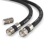 G-PLUG 10FT RG6 Coaxial Cable Connectors Set High-Speed Internet, Broadband and Digital TV Aerial, Satellite Cable Extension Weather-Sealed Double Rubber O-Ring and Compression Connectors Black