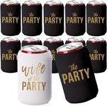 Wife of the Party and The Party, Bachelorette Party Can Coolers, Set of 12 Beer Can Coolies, Perfect Bachelorette Party Decorations and Bridesmaid Gifts