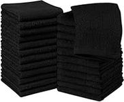 Utopia Towels - Cotton Washcloths Set - 100% Ring Spun Cotton, Premium Quality Flannel Face Cloths, Highly Absorbent and Soft Feel Fingertip Towels (24 Pack, Black)