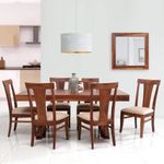 SONA ART & CRAFTS Solid Sheesham Wood Dining Table 6 Seater with Chair Set | Wooden 6 Seater Dinning Table with 6 Chairs | Dining Table Set | Dining Room Sets Furniture (Honey Finish)