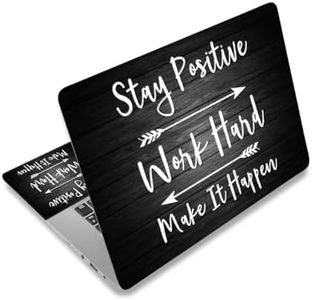 AIMSA Laptop Notebook Skin Sticker Decal, 12/13/13.3/14/15/15.4/15.6 inch Laptop Universal Cover, Scratch Resistant Art Decal Protector, Stay Positive Black