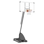 VEVOR Basketball Hoop, 7.6-10 ft Adjustable Height Portable Backboard System, 54 inch Basketball Hoop & Goal, Kids & Adults Basketball Set with Wheels, Stand, and Fillable Base, for Outdoor/Indoor