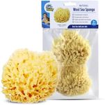 Baby Buddy Natural Wool Sea Sponge, Newborn Bath Time Essential, Ultra Soft for Delicate Skin, Hypoallergenic and Biodegradable, 2 Pack