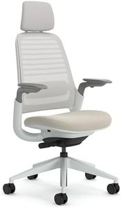 Steelcase Series 1 Ergonomischer Bürostuhl mit LiveBack Lumbalstütze, 4D-Armlehnen, anpassbarer Kopfstütze Beige, 66 x 64 x 112