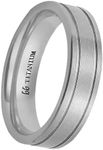 Titanium 6mm Comfort Fit Wedding Band Ring with Double Channel Accent, Metal, not-known