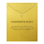 upeilxd Message Card Key Pendant Necklace Gold Friendship Sisters Sun Good Luck Crane Pendant Y Chain Necklace for Women and Girl Gift