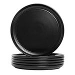 Double Line 10.5" Dinner Plate, Set of 6, Matte Black