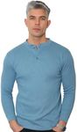 Long Sleeve Henley T Shirt Mens Gra