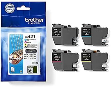 Brother LC421VAL Pack de 4 colores de cartuchos originales de tinta para las impresoras MFCJ1010DW y DCPJ1050DW