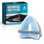 ORTHOBLOCK Knee Pillow with Training Video incl | Pain Relief for Lower Back, Hip, Knee, and Joint Discomfort, Sciatica, and Pregnancy | Side Sleepers | Premium Velour Memory Foam Leg Cushion