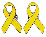 Cancer Awareness Ribbon Pin Badge, Funeral/Mental Health/Hiv aids/Breast Cancer Pin Badge (yellow 2pcs)