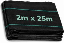 ANSIO Weed Control Membrane 2Mx25M Heavy Duty Weed Control Fabric,Ground cover Membrane, UV stabilised Weed Barrier Fabric. Ideal for use in Patios, Garden, Flower beds, Landscaping