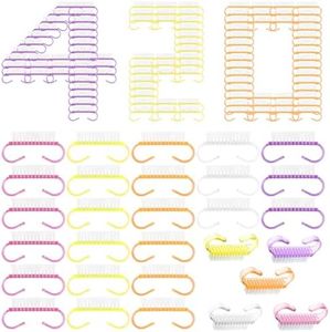 420 Pcs Handle Grip Nail Brush Bulk 5 Colors Nail Scrub Brush Pedicure Scrubbing Tool for Men and Women for Cleaner Nails and Toes
