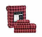 100% Cotton Flannel Sheets Set - Queen Size Flannel Sheets, 4-Piece Luxury Bedding Sets, Lightweight, Brushed for Extra Softness, Warm and Cozy, 16" Deep Pocket - Red Checks