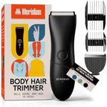 Meridian - The Starter Package - Electric Body & Pubic Hair Trimmer Set with 1 Replacement Blade - Cordless, Waterproof, Rechargeable - for Men and Women - Easy & Pain-Free Grooming Kit - Onyx