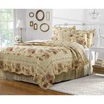 Greenland Home Antique Rose Quilt Set, King/California King (5 Piece), Ecru