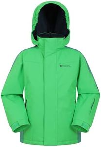 Mountain Warehouse Raptor Kids Snow Jacket - Snowproof, Fleece Lined - for Camping in Winter Green 13 Years
