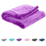 UOZZI BEDDING All-Season Flannel Fleece Baby Blanket for Girls & Boys - Ultra Soft Plush Thin Kids Toddler Blanket for Crib, Pram Strollers, Sofa, 100% Microfiber Polyester (Purple, 27"x39")