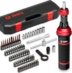 VANPO Torque Screwdriver 1/4 Inch 64 Pieces 2-8 Nm Torque Wrench Screwdriver Set with T-Handle, Slotted, Hexagon, Torx and Phillips Bits, Torque Screwdriver for Tools, Bicycle