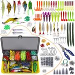 Fishing Lures Baits Tackle Including Animated Lure/Crankbaits/Spinnerbaits/Plastic Worms/Jigs/Topwater Lures/Hooks/Tackle Box and Fishing Lures Kit Set,321pcs Fishing Lure Tackle