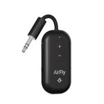 AirFly Pro 2 – Bluetooth Adapter for Airplanes and Cars, Pair 2 AirPods or Wireless Headphones, 3.5mm AUX Transmitter and Receiver – Travel Essentials, Black