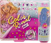 Barbie Colour Reveal Peel Mermaid Fashion Reveal Doll Set with 25 Surprises Including Purple Peel-able Doll & Pet & 16 Mystery Bags with Clothes & Accessories for 2 Mermaid-Inspired Looks