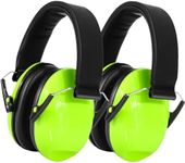 BlueFire Kids Ear Protection Safety Earmuffs, 2 Pack Foldable Noise Reduction Earmuffs, 27dB Hearing Protection Ear Muffs Kids Protective Earmuffs Ear Defenders for Sleeping, Studying, Shooting(Green)