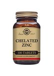 Solgar Chelated Zinc Tablets - Pack of 100 - Healthy Skin, Hair and Nails - Potent Antioxidant - Vegan