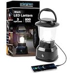 Enbrighten LED Large Camping Lantern, Battery Powered, USB Charging, 800 Lumens, 200 Hour Runtime, Carabiner Handle, Hiking Gear, Emergency Light, Blackout, Storm, Hurricane