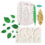 2pcs Silicone Leaf Fondant Mold 3D Leaves Shape Moulds Cake Baking Mould DIY Craft Decorating Tools for Polymer Clay Sugar Soap by RuiChy