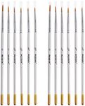 MEEDEN Detail Paint Brush Set - 12 Miniature Art Brushes for Fine Detailing & Art Painting - Acrylic, Watercolor, Oil - Miniatures, Models, Airplane Kits, Nail