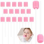 100 Pieces of Mouth Sponges on Stick for Hydration, Mouth Swabs for end of Life Care, Pink Sponge Mouth Swabs, Suitable for Tooth Cleaning Tools for The Elderly, Babies, and Pets