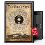 H-DEWALL Customized Song Lyrics Canvas Framed Birthday Gifts For Wife Personalized Music Canvas Using My Own Photos Custom Gifts For Women Decorations For Your Room Canvas Vintage Art (Gifts For Husband Birthday)