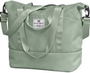 Travel Duffel Expandable Bag, Waterproof Carry on Sports Gym Tote Bags, Foldable Weekender Overnight Lightweight Luggage Shoulder Hospital Handbag with Wet Pocket for Men and Women (Mint Green)