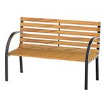 Outsunny 48" L Garden Bench Outdoor Patio 2-Person Wooden Seat Chair Park Loveseat Yard Furniture w/Steel Frame