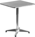 Flash Furniture Mellie 23.5'' Square Aluminum Indoor-Outdoor Table with Base, 23.5"D x 23.5"W x 27.5"H