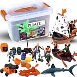 Bucket of Pirate Action Figures Playset with Boat