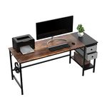 HOMIDEC Computer Desk, Office Work Desk for student and worker, Writing Desk with drawer and Headphone Hook, Laptop Table with shelves, Modern Style Desks for Bedroom, Home, Office(160x60x75cm)