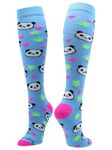 MadSportsStuff Happy Panda Bear OTC Socks (Sky Blue, Medium)