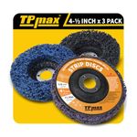 115mm 4.5 Inch Strip Discs Stripping Discs Rust Remover Wheel Remove Paint and Oxidation Poly Strip Wheel Disc Abrasive Angle Grinding Wheel - 3 Pack(Purple/Blue/Black)