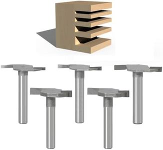 WSOOX Slot Router Bits with 1/4" Shank 5PCS Slotting Cutter Router Bit Set Cutting Heigh:5/64",3/32",1/8",3/16",1/4".