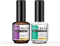 COSCELIA Nail Dehydrator and Primer Gel Set 15ml *2 PCS Prep Dehydrator Acid-Free Bond Primer for Acrylic Nail Kit Gel Nail Polish Lasting Wear Air Dry Superior Bonding Primer Gel Nail Supplies Set