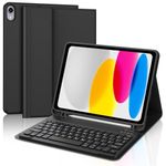 FARYODI Ipad 10th Generation Case with Keyboard (2022) 10.9 inch, Detachable Wireless Bluetooth Ipad 10th Generation Keyboard, with Pen Tray, Keyboard Case for Latest iPad 10th Gen, Black