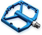 ROCKBROS Mountain Bike Pedals MTB Pedals 9/16-Inch Sealed Bearing Lightweight Aluminum Alloy Bicycle Platform Flat Pedals for Road Mountain BMX MTB Bike (Blue)