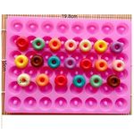 CALANDIS 48 Cavity Mini Donut Silicone Mold Chocolate Biscuit Cake Mold Purple