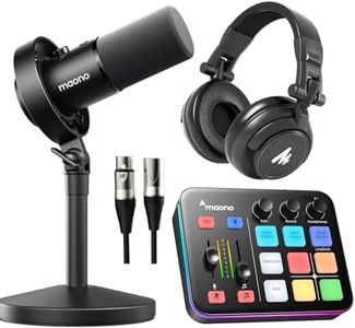 MAONO USB XLR Podcast Equipment Bundle,for Studio Recording Streaming Content Creation(PD00XT+G1 NEO+MH601+XLR-180)
